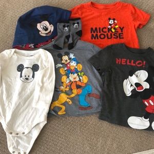 Mickey Mouse shirts in various sizes